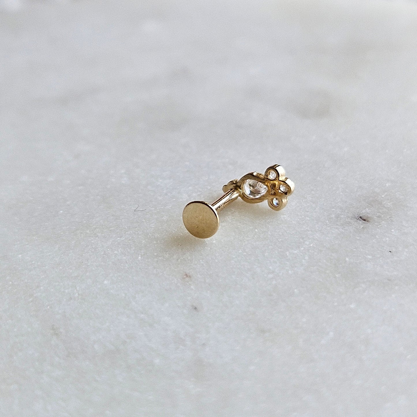 14kt Gold Elegant Cartilage Tear Piercing