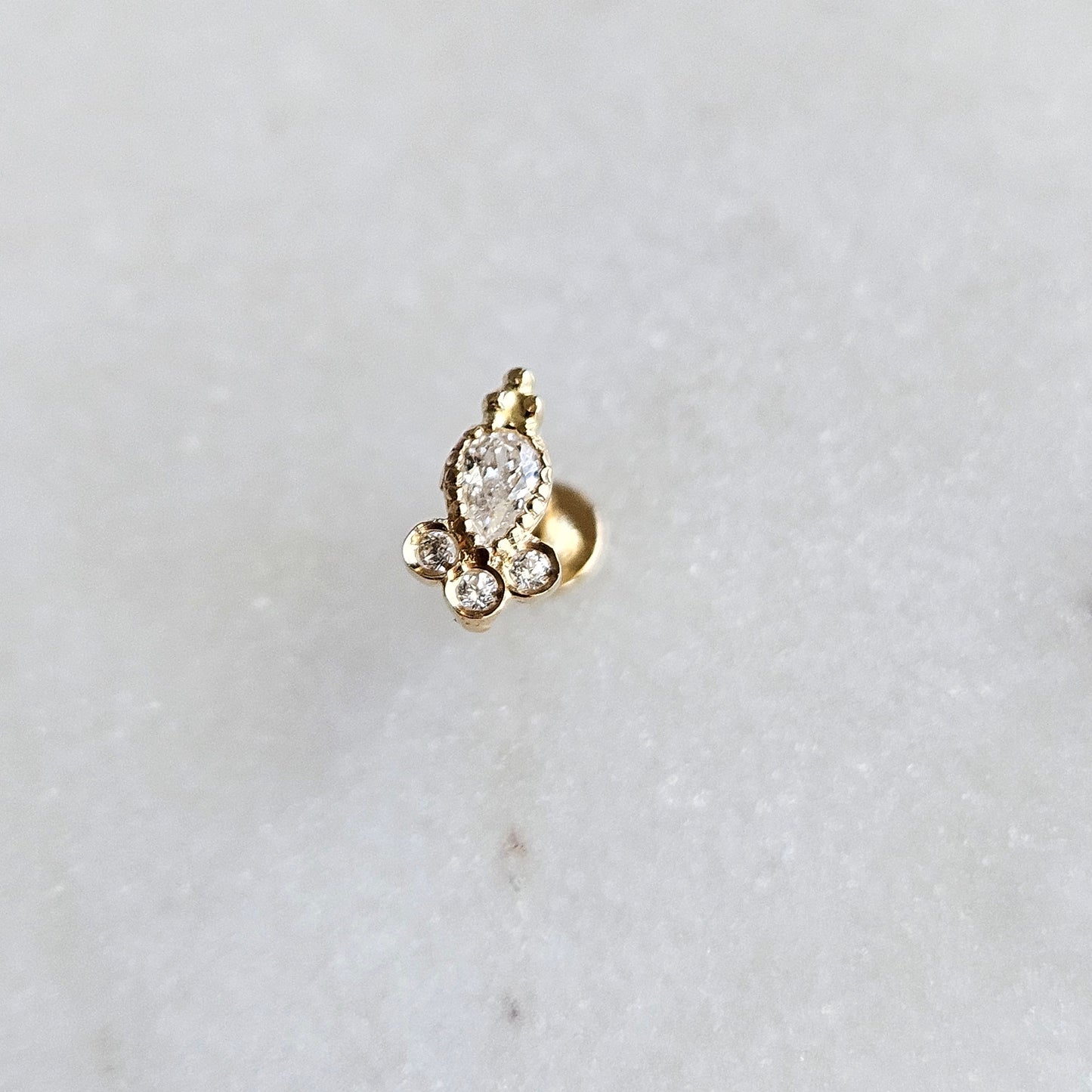 14kt Gold Elegant Cartilage Tear Piercing