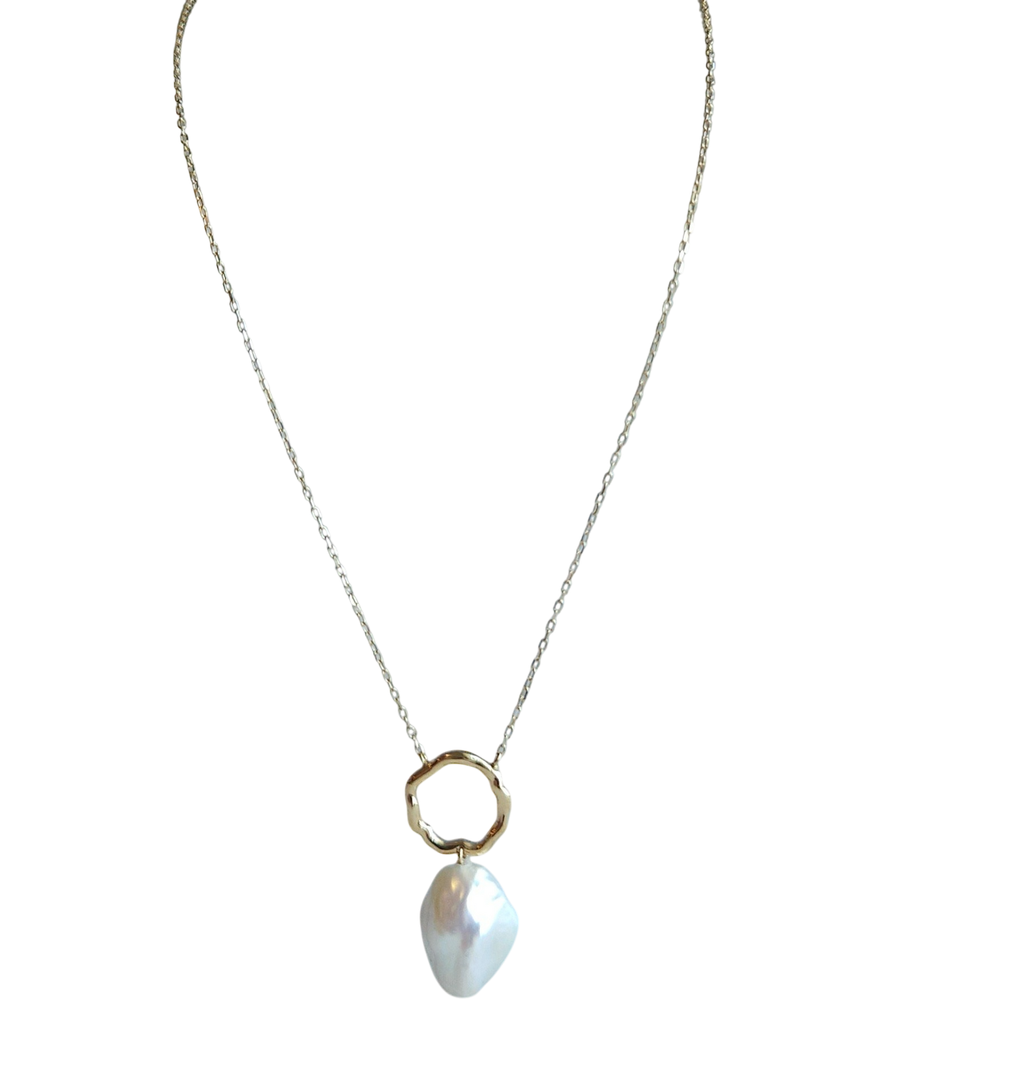 18kt Gold Chain with natural pearl pendant