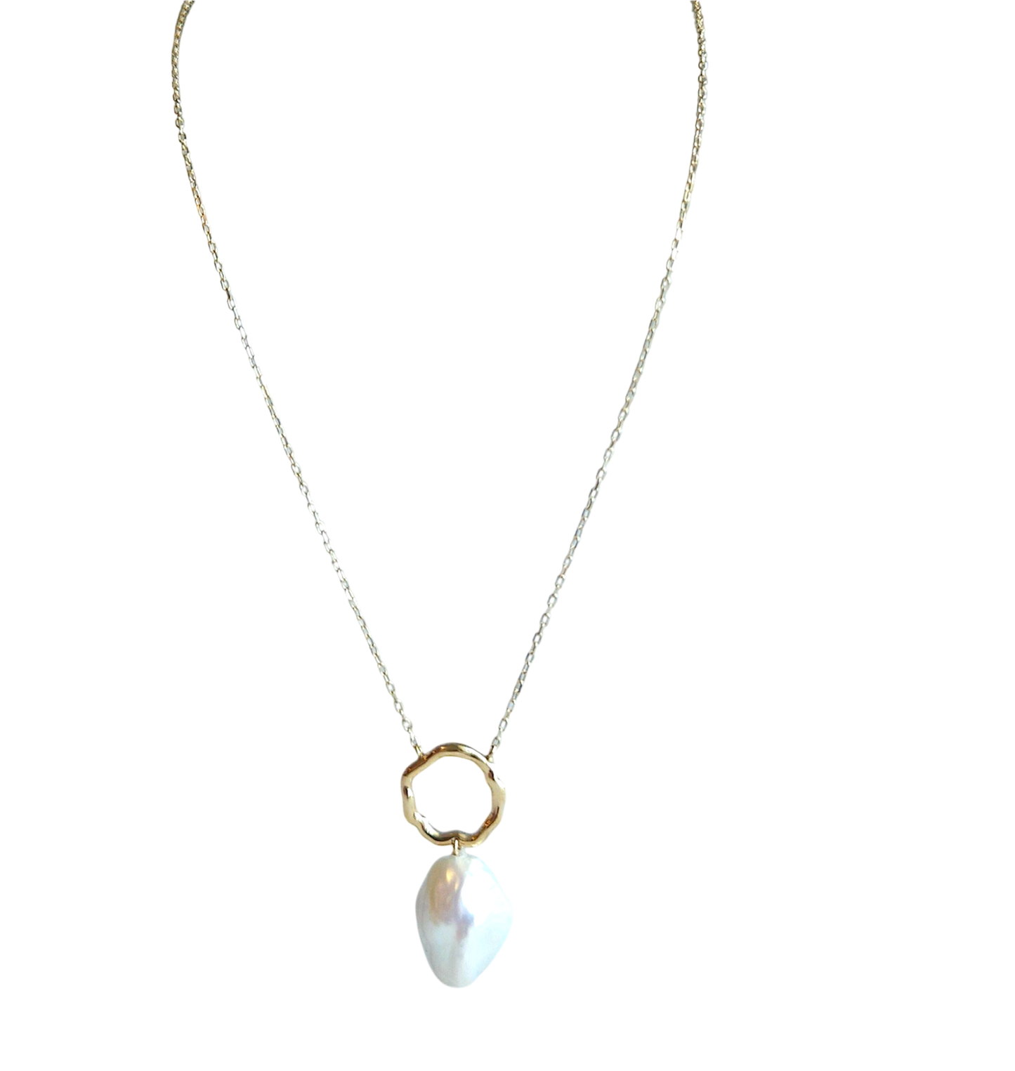18kt Gold Chain with natural pearl pendant