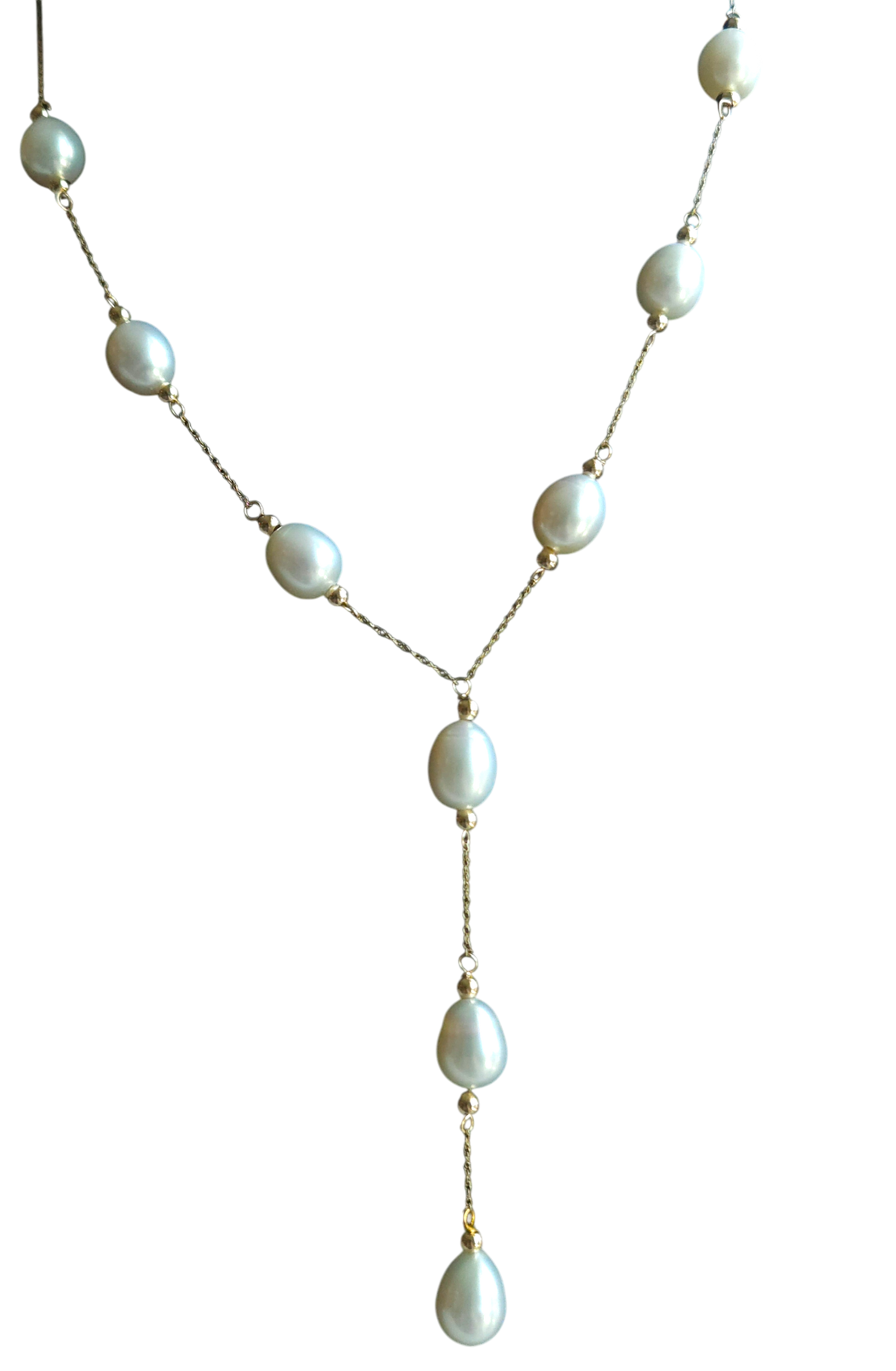 14kt Gold Set de perlas naturales