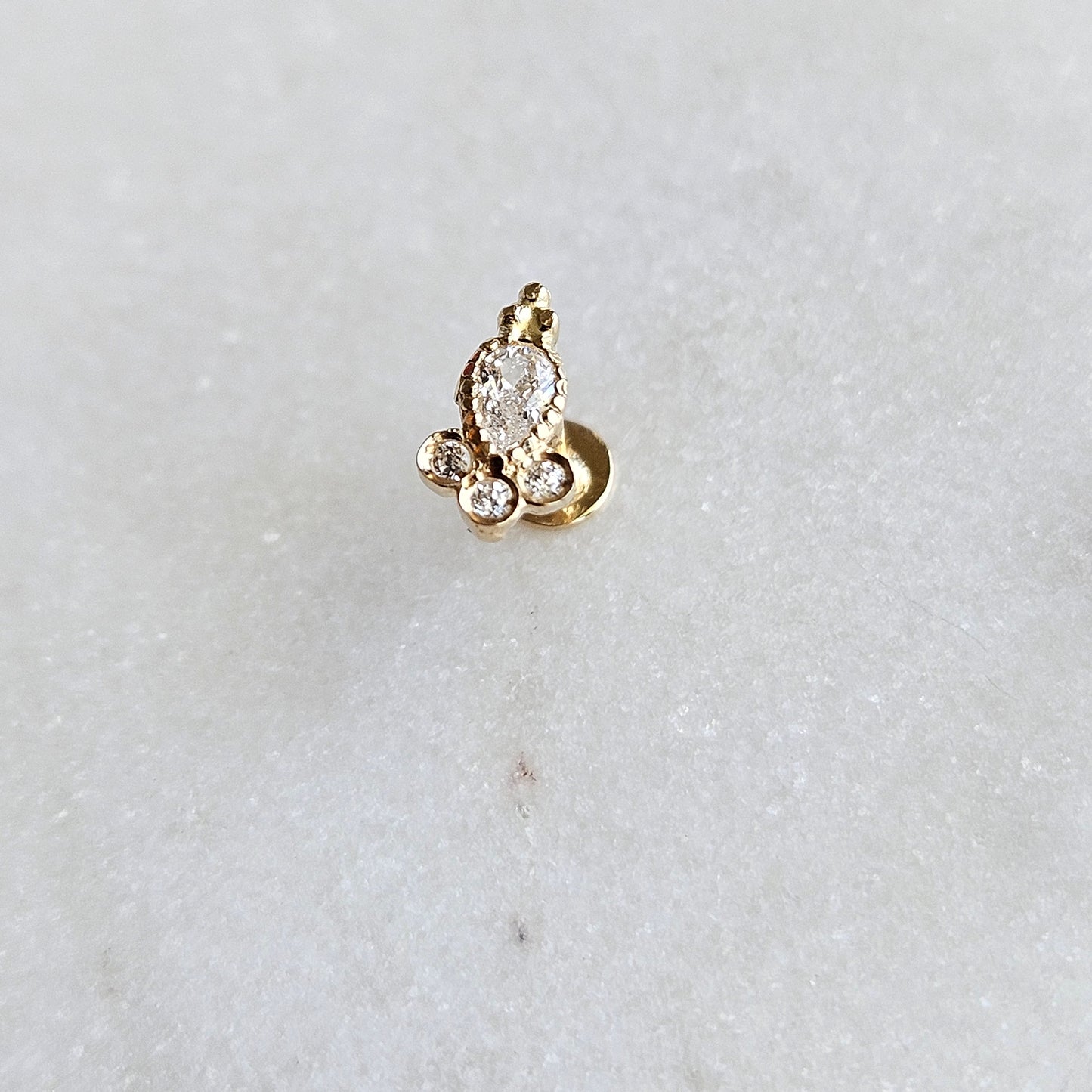 14kt Gold Elegant Cartilage Tear Piercing