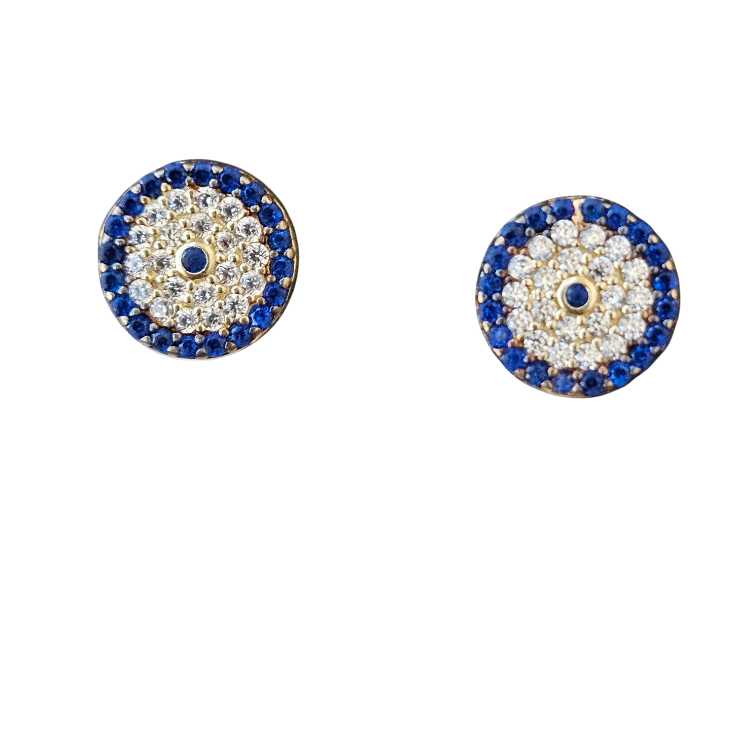 14kt gold Turkish Evil Eyes earring swith zirconia