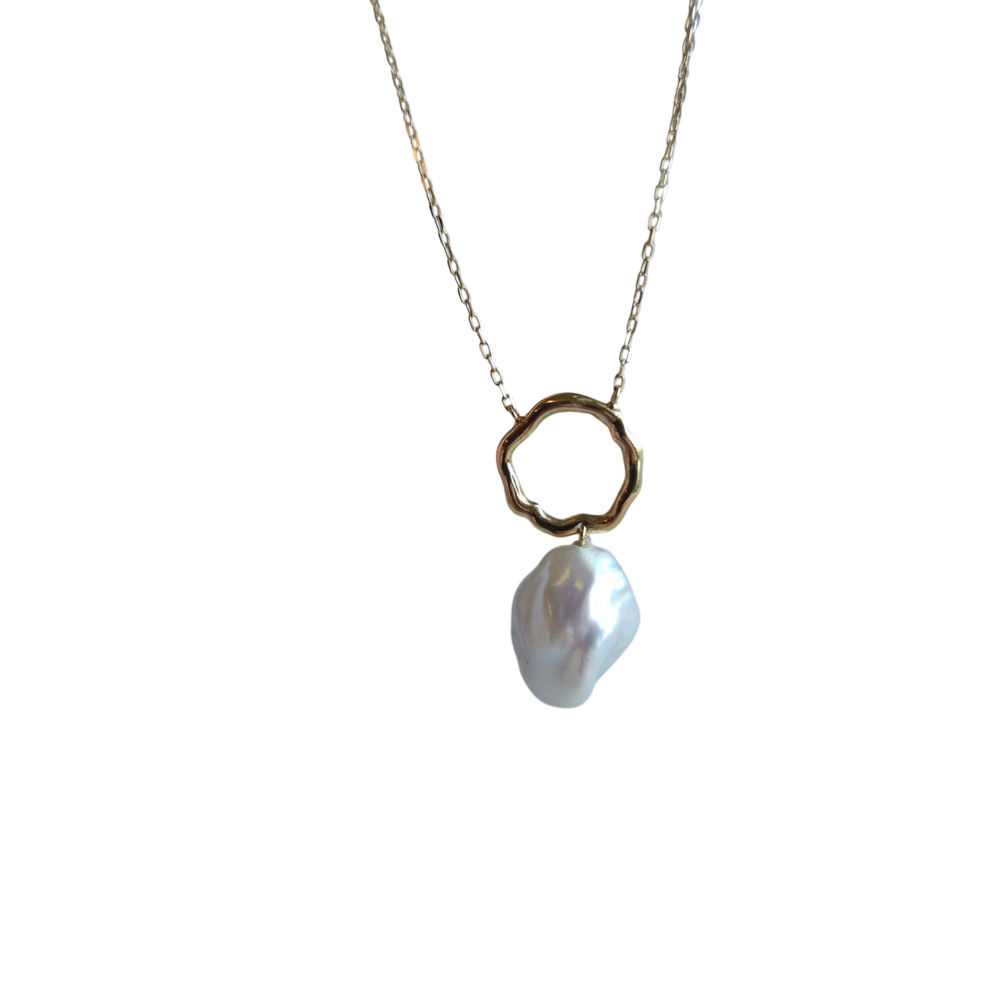18kt Gold Chain with natural pearl pendant