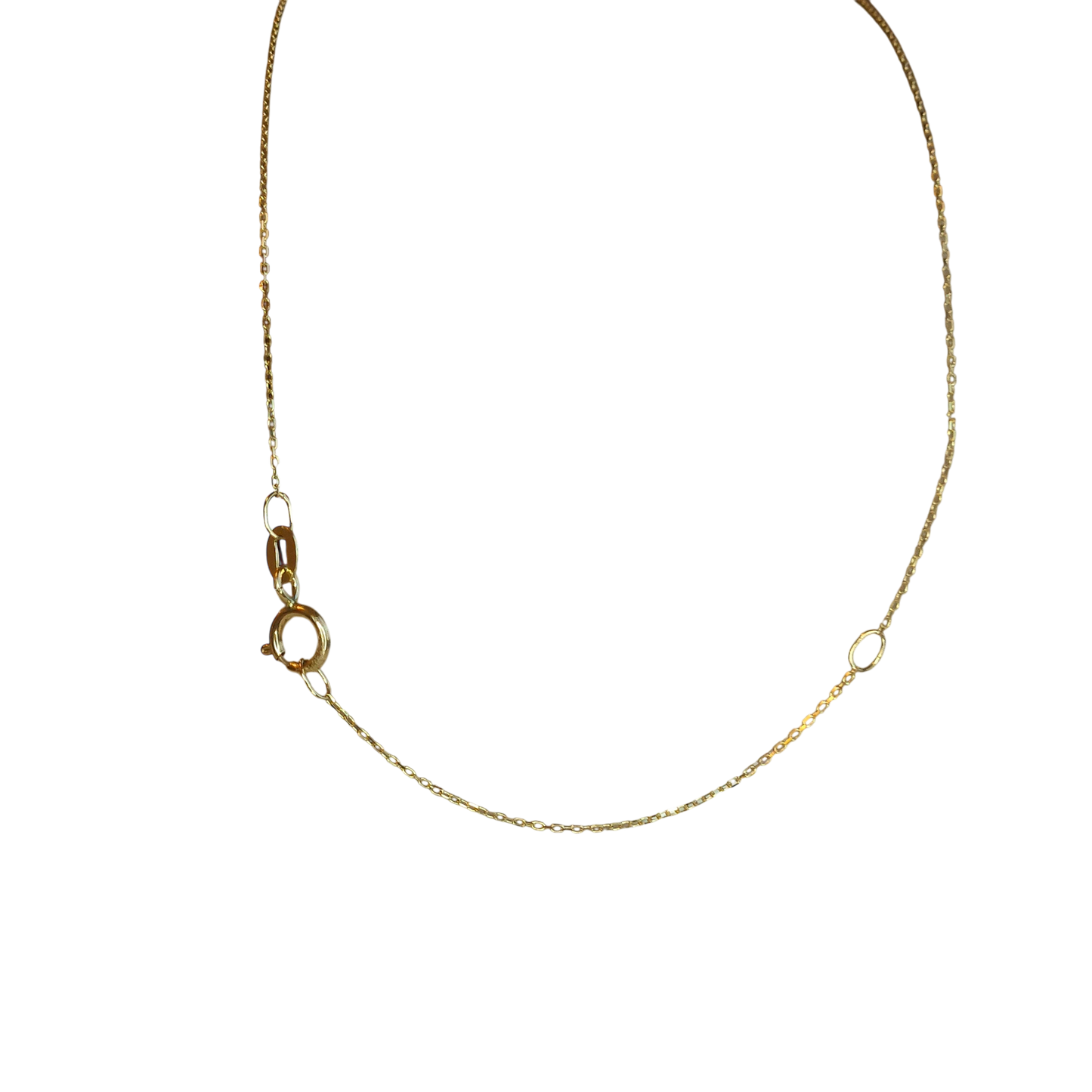 14kt Gold Chain with natural diamond and turquoise Turkish evil eye pendant