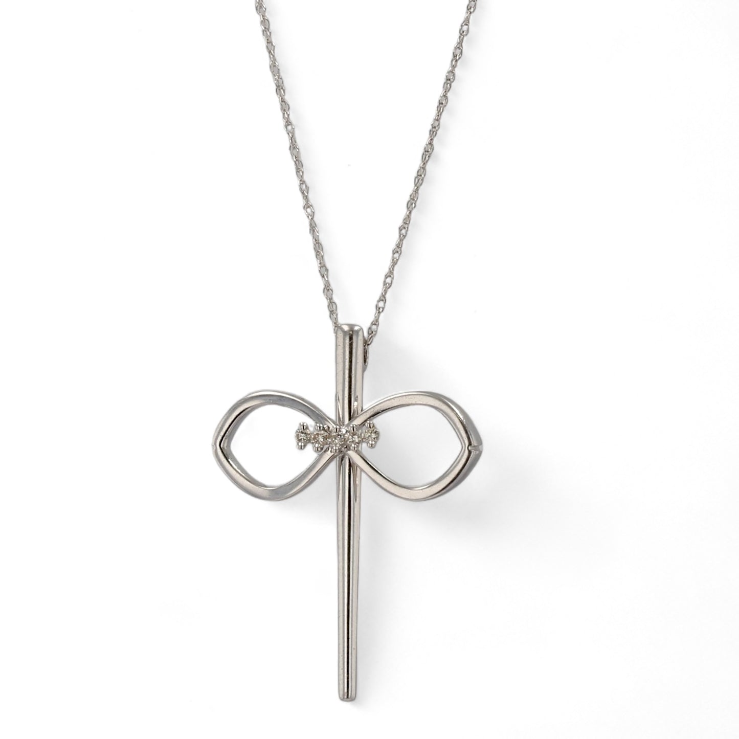 18kt White Gold diamond ribbon necklace