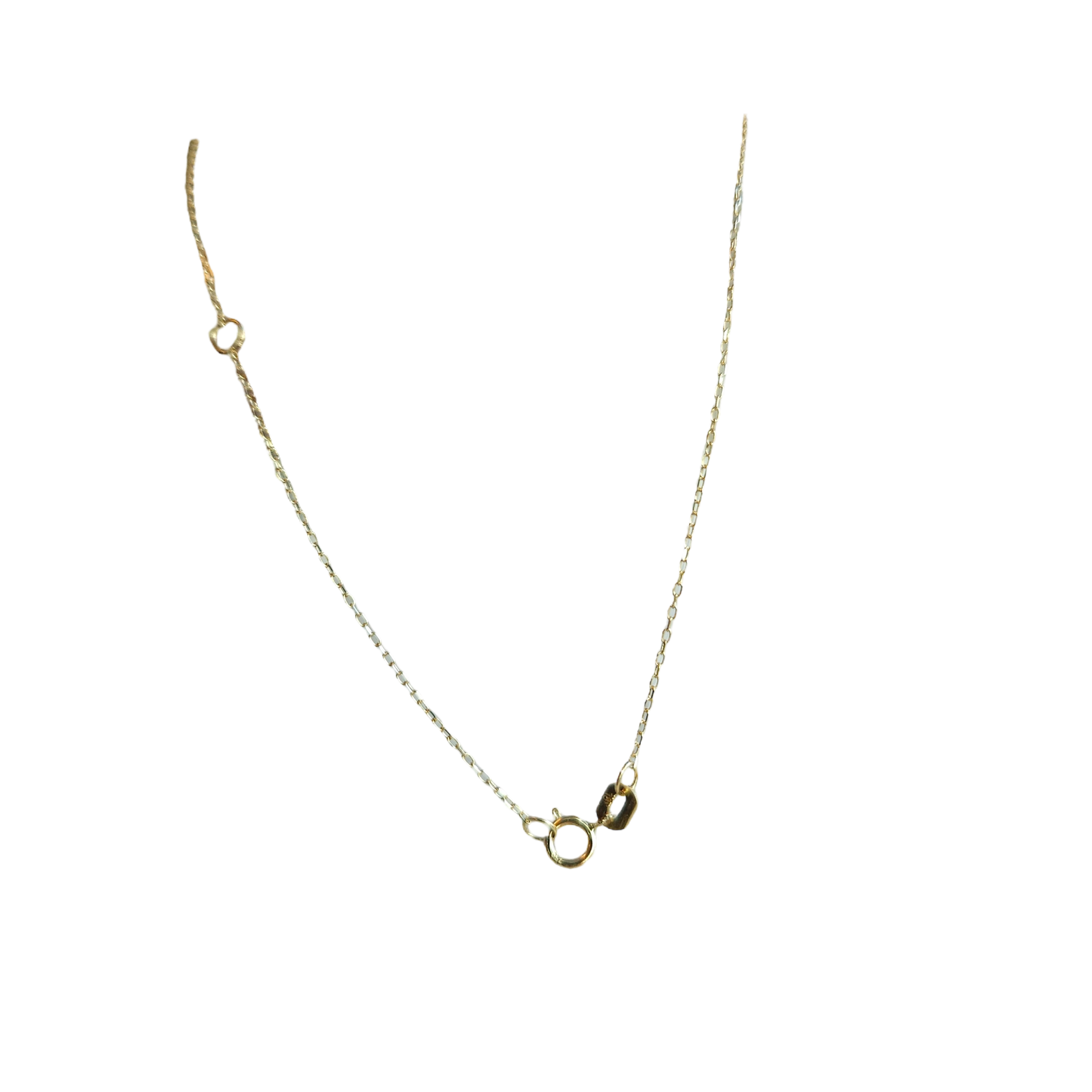 18kt Gold Chain With Square Colombian Natural Emerald Pendant