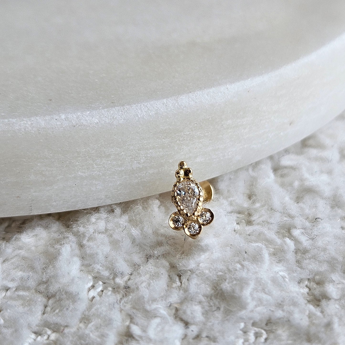 14kt Gold Elegant Cartilage Tear Piercing