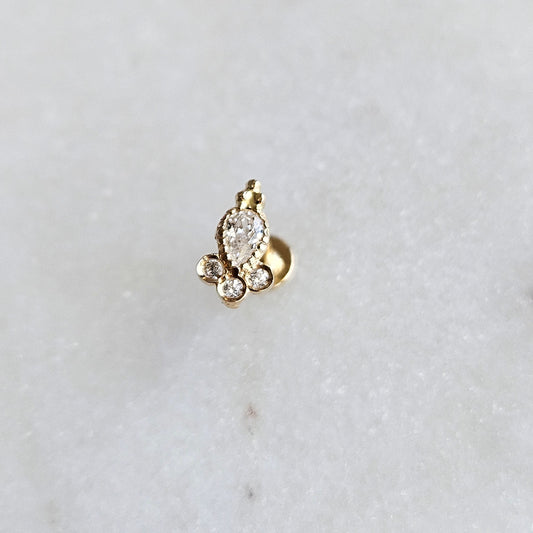 14kt Gold Elegant Cartilage Tear Piercing