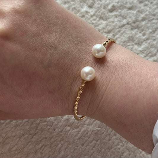 14kt gold Pulsera de perlas naturales
