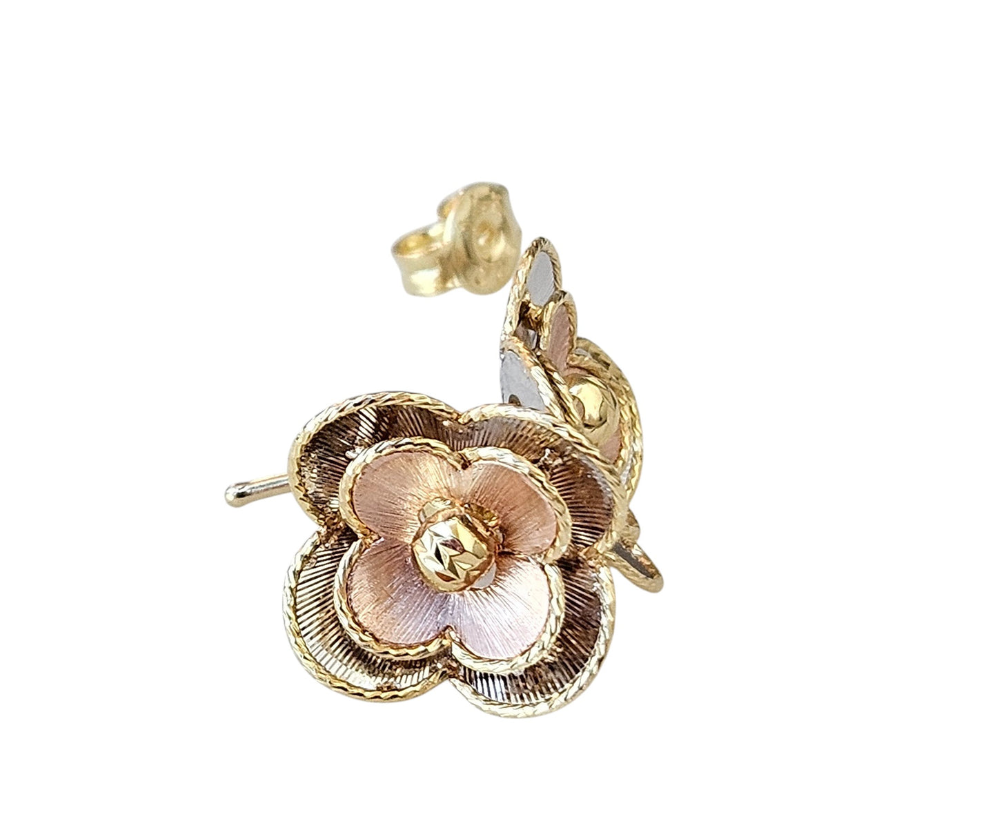 14kt three gold flowers