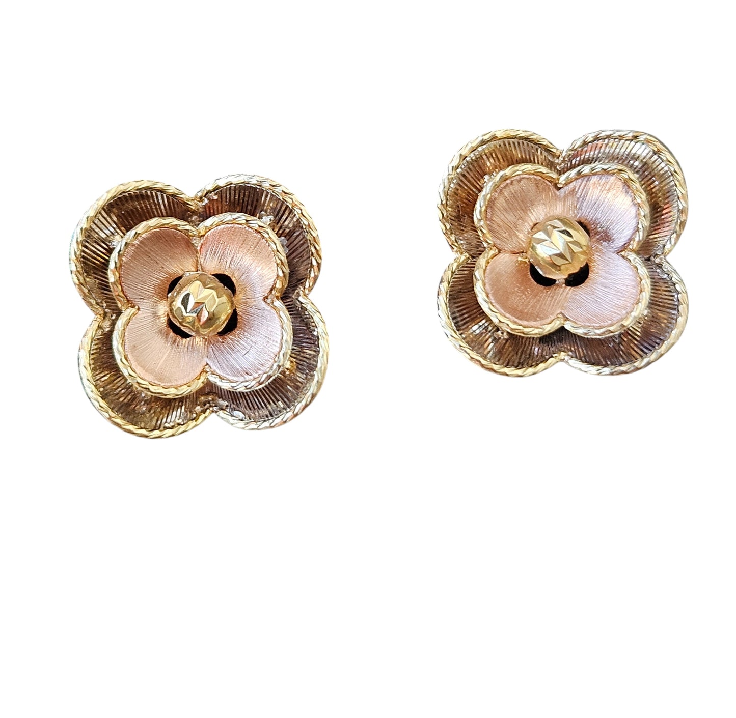 14kt three gold flowers