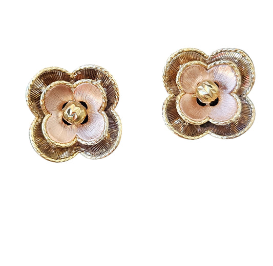 14kt three gold flowers
